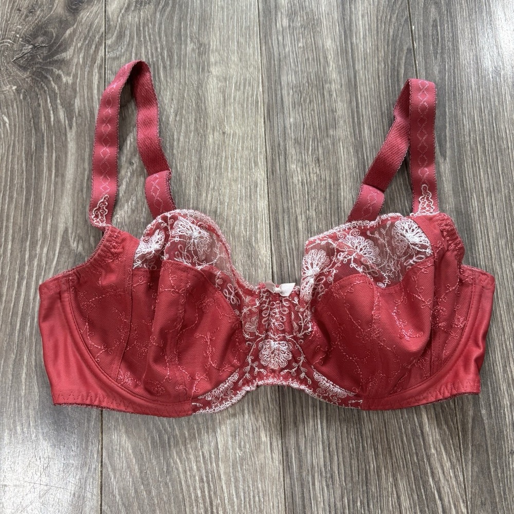 32DD Fantasie FL2182 Pink Side Support Lace Embroidered Underwire Bra Full Cup